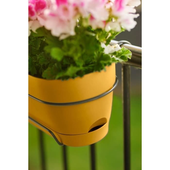 ELHO Balconniere ovale Vibia Campana Allin1 - Plastique - Réservoir - 50,4 x 26 x H17,7cm - Jaune Miel