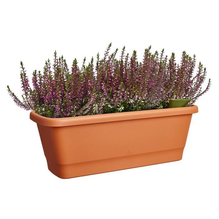 ELHO Balconniere Noa Medium - L 52 x W 20 x H 18 cm - Balcon,extérieur - 100% recyclé - Marron