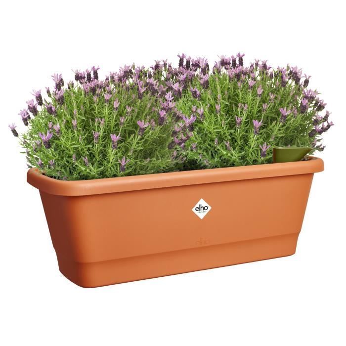 ELHO Balconniere Noa Medium - L 52 x W 20 x H 18 cm - Balcon,extérieur - 100% recyclé - Marron