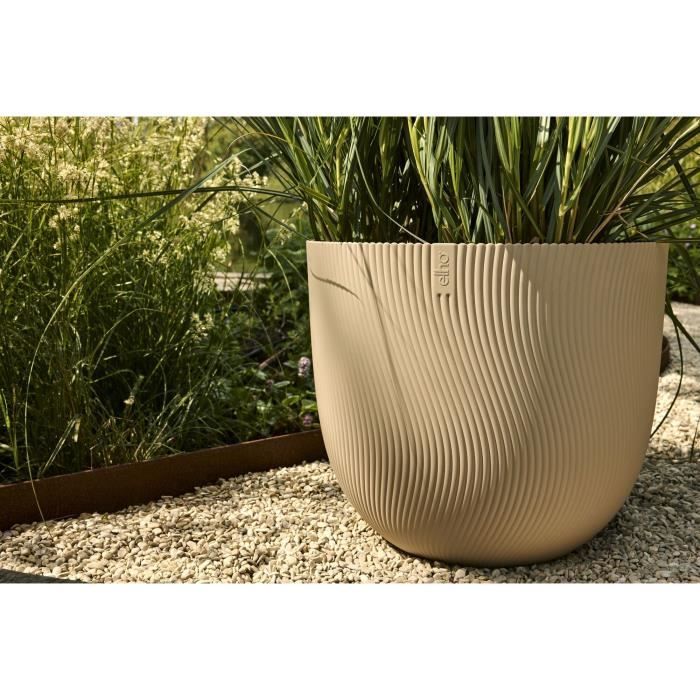 ELHO Pot de fleurs Sereh Rond 47 - Beige - Ø 47 x H 40 cm - 100% recyclé