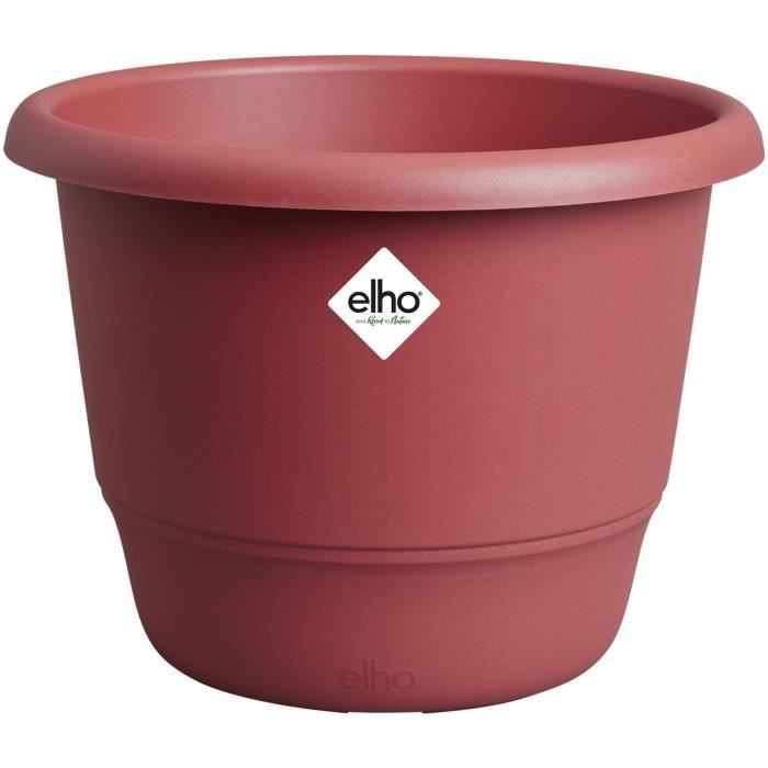 ELHO Pot de fleurs  Amiga Rond 30 - Rouge - Ø 29.5 x H 22 cm - Extérieur - 100% recyclé