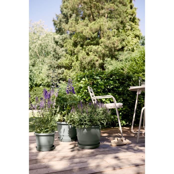 ELHO Pot de fleurs Amiga Rond 47 - Vert - Ø 47 x H 35 cm - Extérieur - 100% recyclé