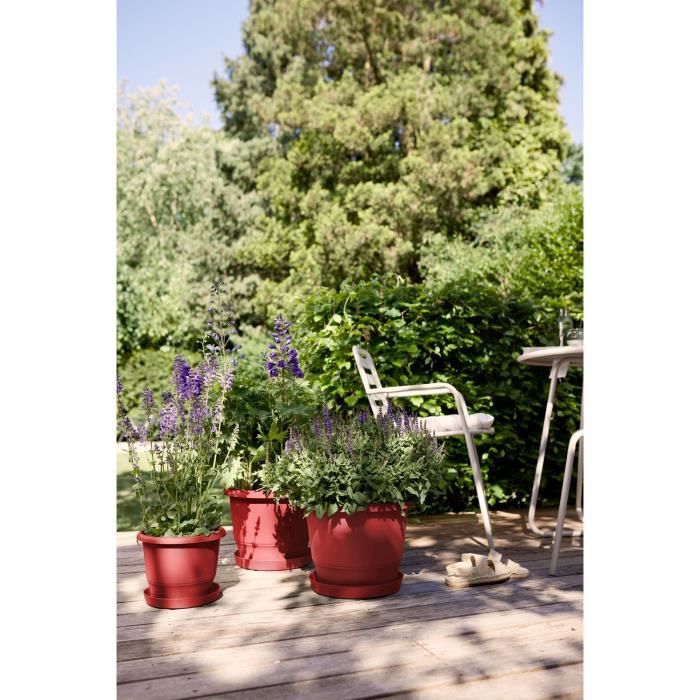 ELHO Pot de fleurs Amiga Rond 47 - Rouge - Ø 47 x H 35 cm - Extérieur - 100% recyclé