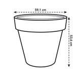ELHO Pot de fleurs Pure Rond 60 - Blanc - Ř 59 x H 54 cm - 100% recyclé