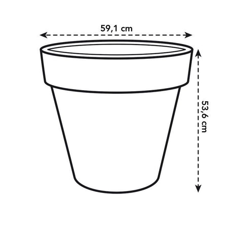ELHO Pot de fleurs Pure Rond 60 - Blanc - Ř 59 x H 54 cm - 100% recyclé