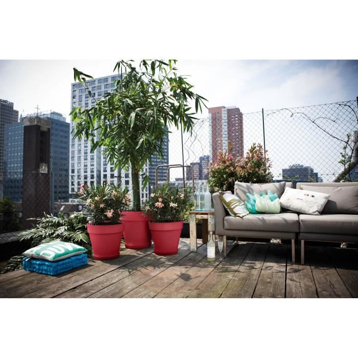ELHO Pot de fleurs Loft Urban Rond - Rouge - Ø 28.5 x H 26 cm - Extérieur - 100% recyclé