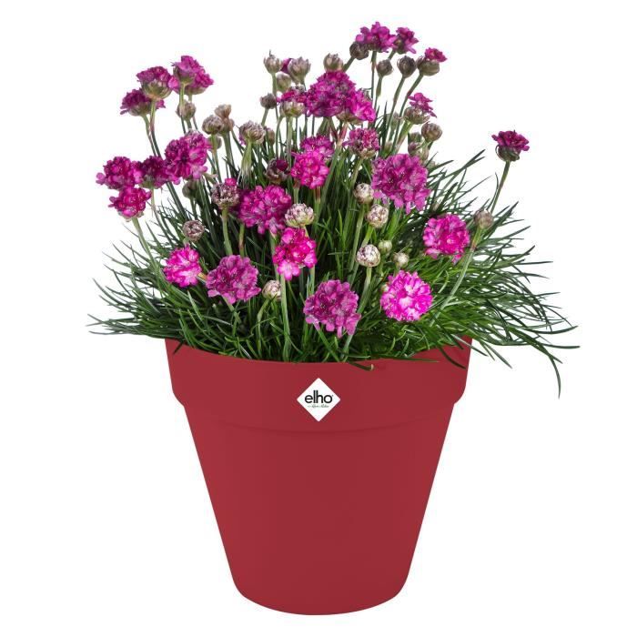 ELHO Pot de fleurs Loft Urban Rond - Rouge - Ø 28.5 x H 26 cm - Extérieur - 100% recyclé