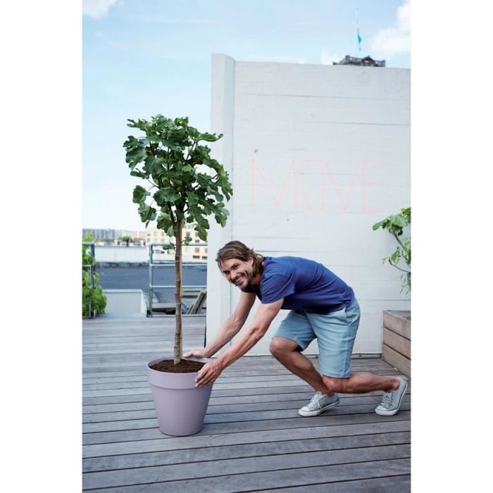 ELHO Pot de fleurs Loft Urban Rond avec roues - Violet - Ø 38.5 x H 35 cm - Extérieur - 100% recyclé
