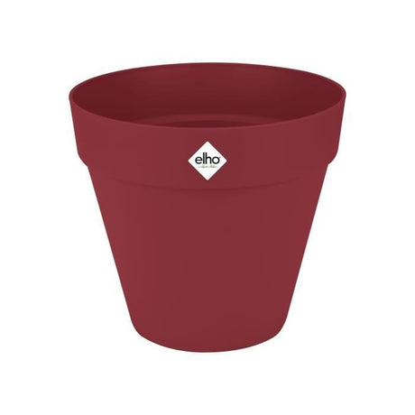 ELHO Pot de fleurs Loft Urban Rond avec roues - Rouge - Ř 38.5 x H 35 cm - Extérieur - 100% recyclé