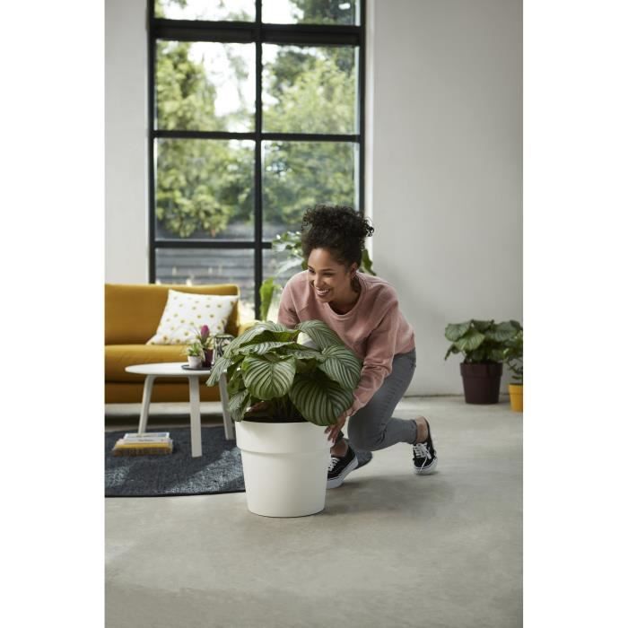 ELHO Pot de fleurs B.FOR ORIGINAL rond avec roues - 21,9L - Ø 35 x H 32 cm - blanc