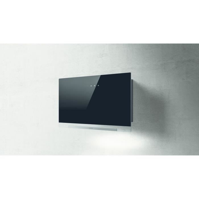Hotte - ELICA - Aplomb - BL/A/60 - 58,8 x 65,5-99 x 25 cm - Verre noir / Gris anthracite