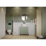 Meuble WC dessus de toilettes - Vert et chene - 2 portes - L64 x P20 x H186 cm - ELISA  - DEMEYERE