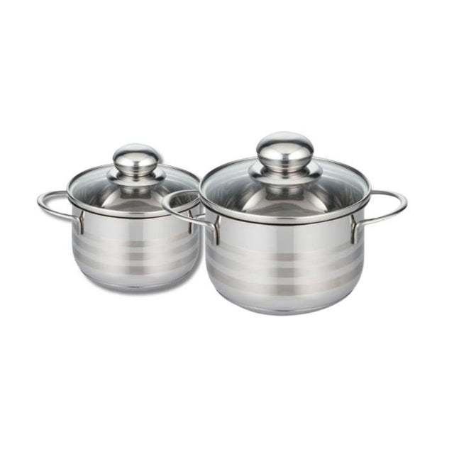 Lot de 2 faitouts - FACKELMANN - Elo Brillant - Acier inoxydable - Sans PFAS - 12 et 14 cm