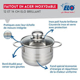 Lot de 2 faitouts - FACKELMANN - Elo Brillant - Acier inoxydable - Sans PFAS - 12 et 14 cm