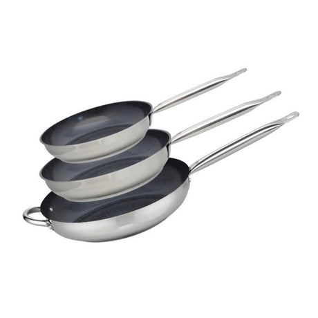 Set de 3 poeles a induction - ELO - Professional - Inox 18/10 ELODUR - Ř 24-28 et 32 cm