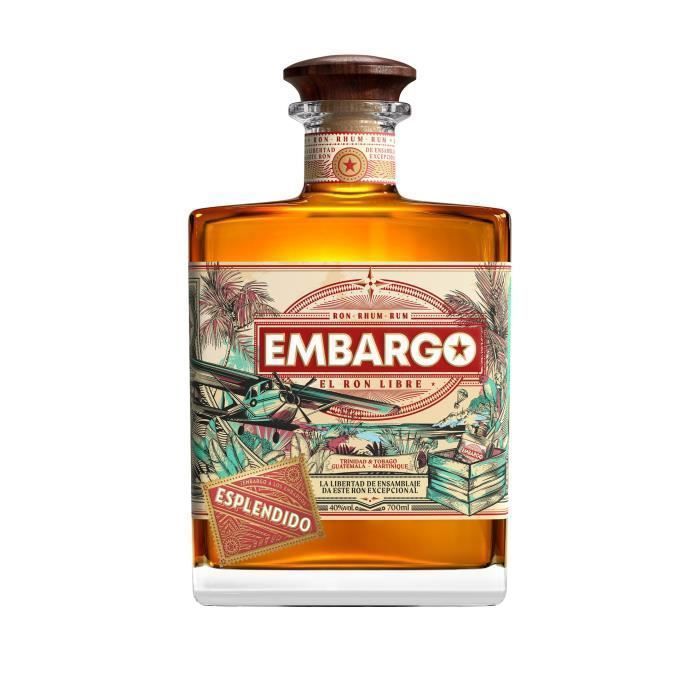 EMBARGO - ESPLENDIDO - Rhum - Origine : Costa Rica / Trinidad & Tobago / Martinique - 40 % alcool - bouteille 70 cl