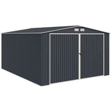 Abri de jardin / Garage en métal 18,2 m˛ - 380 x 480 x 232 - ORION Kit d'ancrage,  2 portes coulissantes frontale, 1 porte latérale