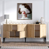 Buffet - LAIKA - 6 portes - 180 x 80 x 40 cm - Chene Saphir