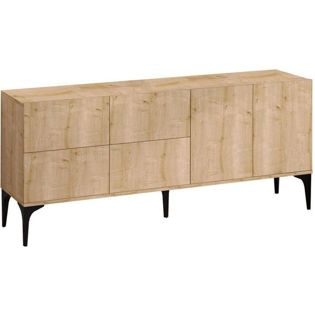 Buffet - LAIKA - 6 portes - 180 x 80 x 40 cm - Chene Saphir