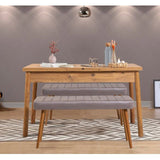 Table a manger - SANTIAGO - Extensible - Rectangulaire - 4 personnes - 120 x 77 x 75 cm - Pin atlantique