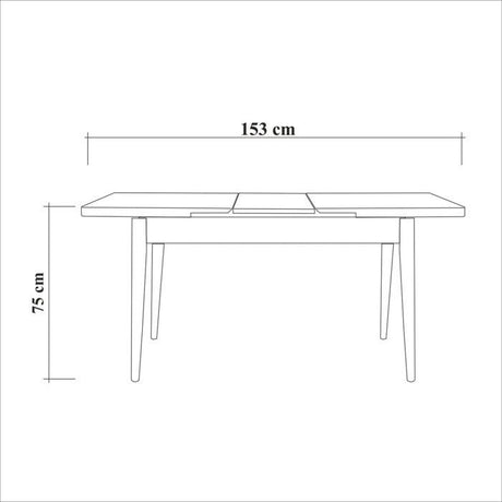 Table a manger - SANTIAGO - Extensible - Rectangulaire - 4 personnes - 120 x 77 x 75 cm - Pin atlantique