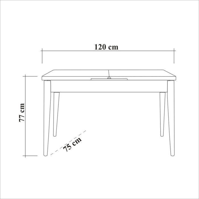 Table a manger - COSTA - Rectangulaire - 4 personnes - 120 x 77 x 75 cm - Pin atlantique / Blanc