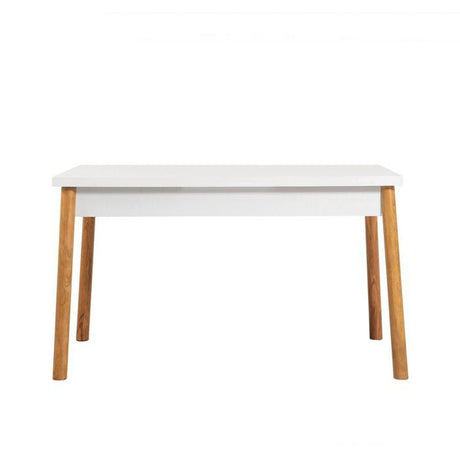 Table a manger - COSTA - Rectangulaire - 4 personnes - 120 x 77 x 75 cm - Pin atlantique / Blanc