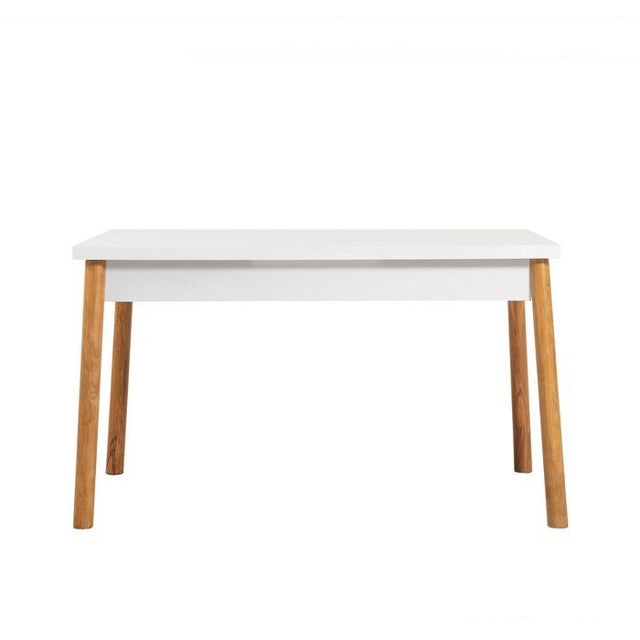 Table a manger - COSTA - Rectangulaire - 4 personnes - 120 x 77 x 75 cm - Pin atlantique / Blanc