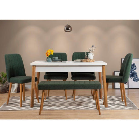 Table a manger - COSTA - Rectangulaire - 4 personnes - 120 x 77 x 75 cm - Pin atlantique / Blanc