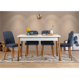 Table a manger - COSTA - Rectangulaire - 4 personnes - 120 x 77 x 75 cm - Pin atlantique / Blanc