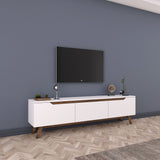 Meuble TV - D1 - Blanc / Noyer - 180 x 49 x 35 cm