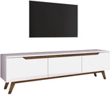 Meuble TV - D1 - Blanc / Noyer - 180 x 49 x 35 cm