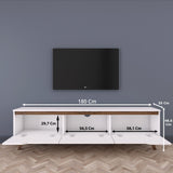 Meuble TV - D1 - Blanc / Noyer - 180 x 49 x 35 cm
