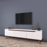 Meuble TV - D1 - Blanc / Noyer - 180 x 49 x 35 cm