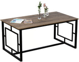 Table a manger - ALIN - Rectangulaire - 4 personnes - 160 x 76 x 90 cm - Noyer / Noir