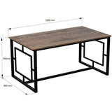 Table a manger - ALIN - Rectangulaire - 4 personnes - 160 x 76 x 90 cm - Noyer / Noir