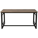 Table a manger - ALIN - Rectangulaire - 4 personnes - 160 x 76 x 90 cm - Noyer / Noir