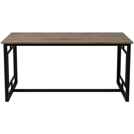 Table a manger - ALIN - Rectangulaire - 4 personnes - 160 x 76 x 90 cm - Noyer / Noir