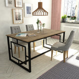 Table a manger - ALIN - Rectangulaire - 4 personnes - 160 x 76 x 90 cm - Noyer / Noir