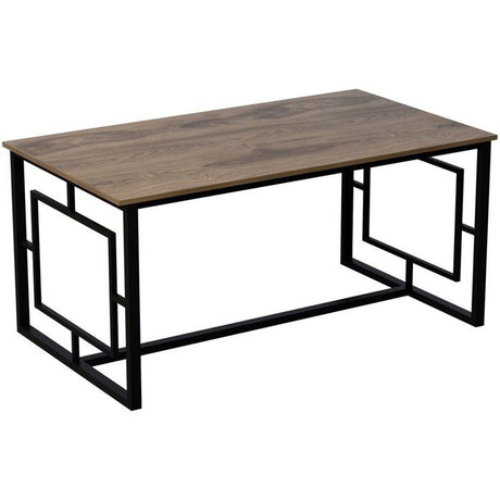 Table a manger - ALIN - Rectangulaire - 4 personnes - 160 x 76 x 90 cm - Noyer / Noir