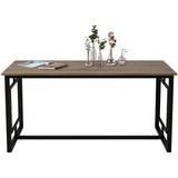 Table a manger - ALIN - Rectangulaire - 4 personnes - 160 x 76 x 90 cm - Noyer / Noir