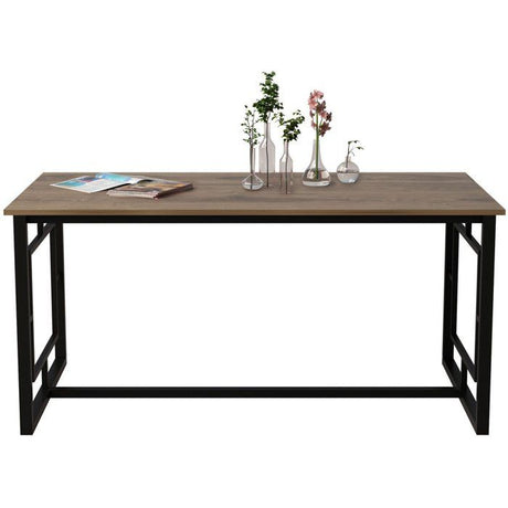 Table a manger - ALIN - Rectangulaire - 4 personnes - 160 x 76 x 90 cm - Noyer / Noir