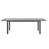 Ensemble repas de jardin 6 a 8 personnes : Table extensible 180-240 cm + 2 fauteuils + 6 chaises - Gris