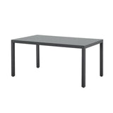 Ensemble repas de jardin CORON : Table 160 cm + 6 chaises - Structure en aluminium - Gris anthracite
