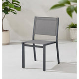 Ensemble repas de jardin CORON : Table 160 cm + 6 chaises - Structure en aluminium - Gris anthracite
