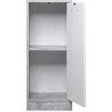 Salle de bain complete - Blanc et gris béton - 1 meuble sous lavabo + 1 étagere + 2 rangements bas - MADEIRA