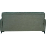Canapé convertible - 3 places  - ENZO - Tissu vert foncé - 2 coussins - Coffre de rangement -  211 x 92 x 98 cm