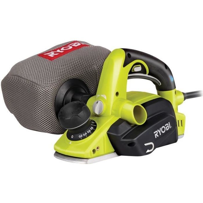 RYOBI - Rabot 600 W - largeur 82 mm - profondeur 1,5 mm - feuillure de 0-8 mm - Livré avec 2 fers réversibles - EPN6082CHG