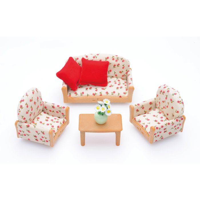 Le canapé, 2 fauteuils et table basse - Sylvanian Families - 4464