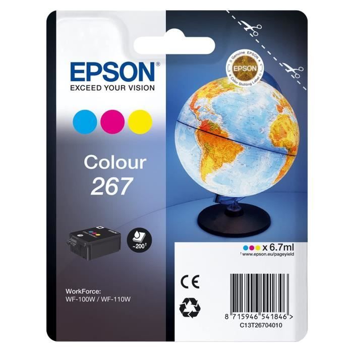 Cartouche d'encre EPSON Multipack 267 - Globe - Cyan, Magenta, Jaune - CapacitÈ standard 200 pages